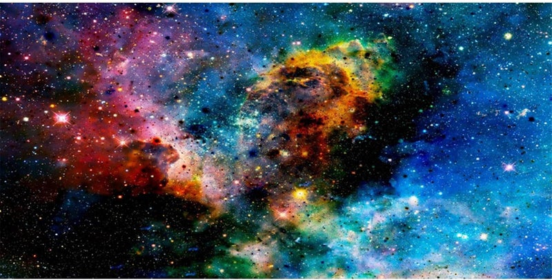 AWERT 30x12 inches Galaxy Aquarium Background Cloud Stars and Colorful Cosmic Universe Fish Tank Background Mystery Space Terrarium Background - Image 1